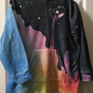Colorful Fleece Galaxy Hoodie with Pocket